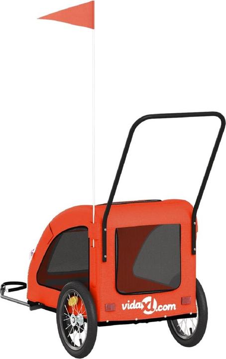 Produktbild vidaXL Fahrradanhänger für Hunde Orange Oxford-Gewebe und Eisen