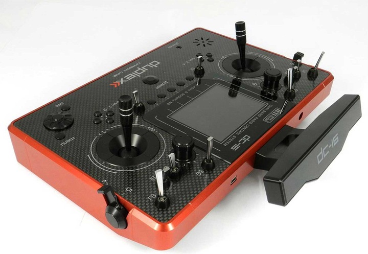 Produktbild Jeti DC-16 II. 2.4EX DUPLEX CARBON LINE RED PU LTSENDER MULTIMODE 2,4Ghz FERNSTEUERUNG