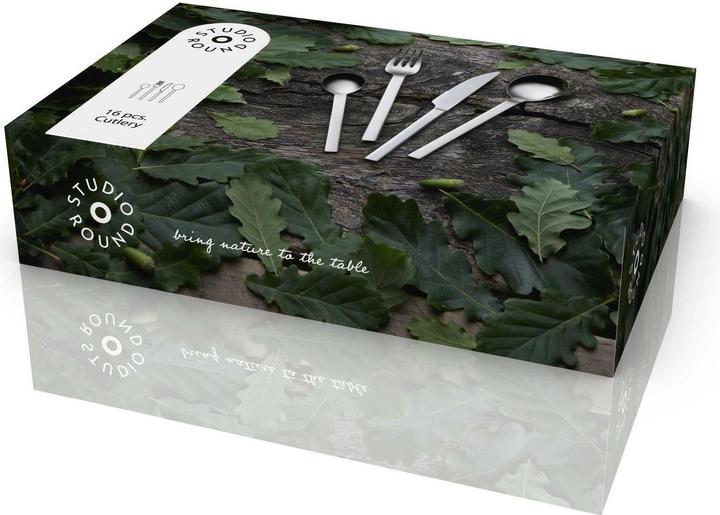 Image du produit Studio Round 4 enveloppes - Rustfrit stål - Blank (16 pcs, Set de couverts)