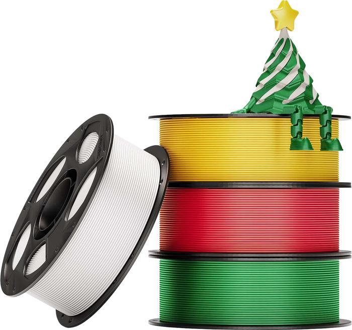 Anycubic Christmas PLA filament set (4 pcs). (PLA)