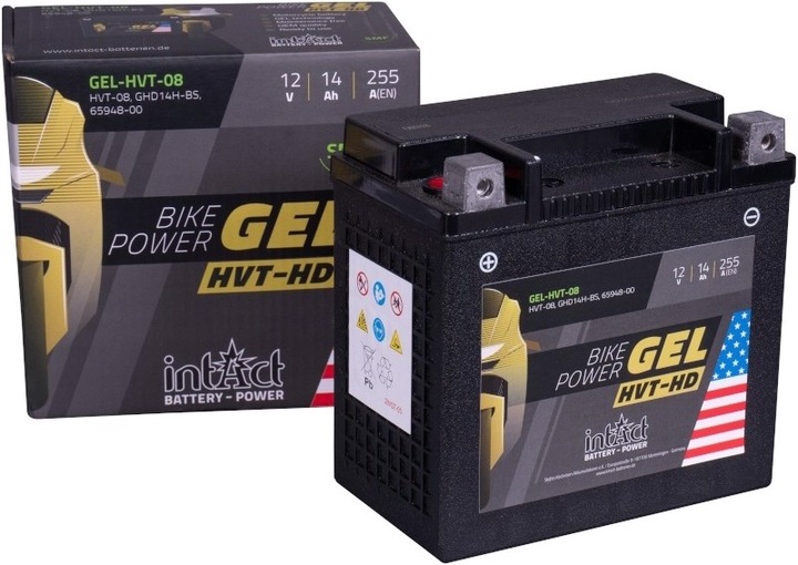 Actual product image Intact GEL-HVT-08 Bike-Power Gel HVT-HD 14Ah Motorcycle Battery GHD14H-BS (12 V, 14 Ah, 255 A)