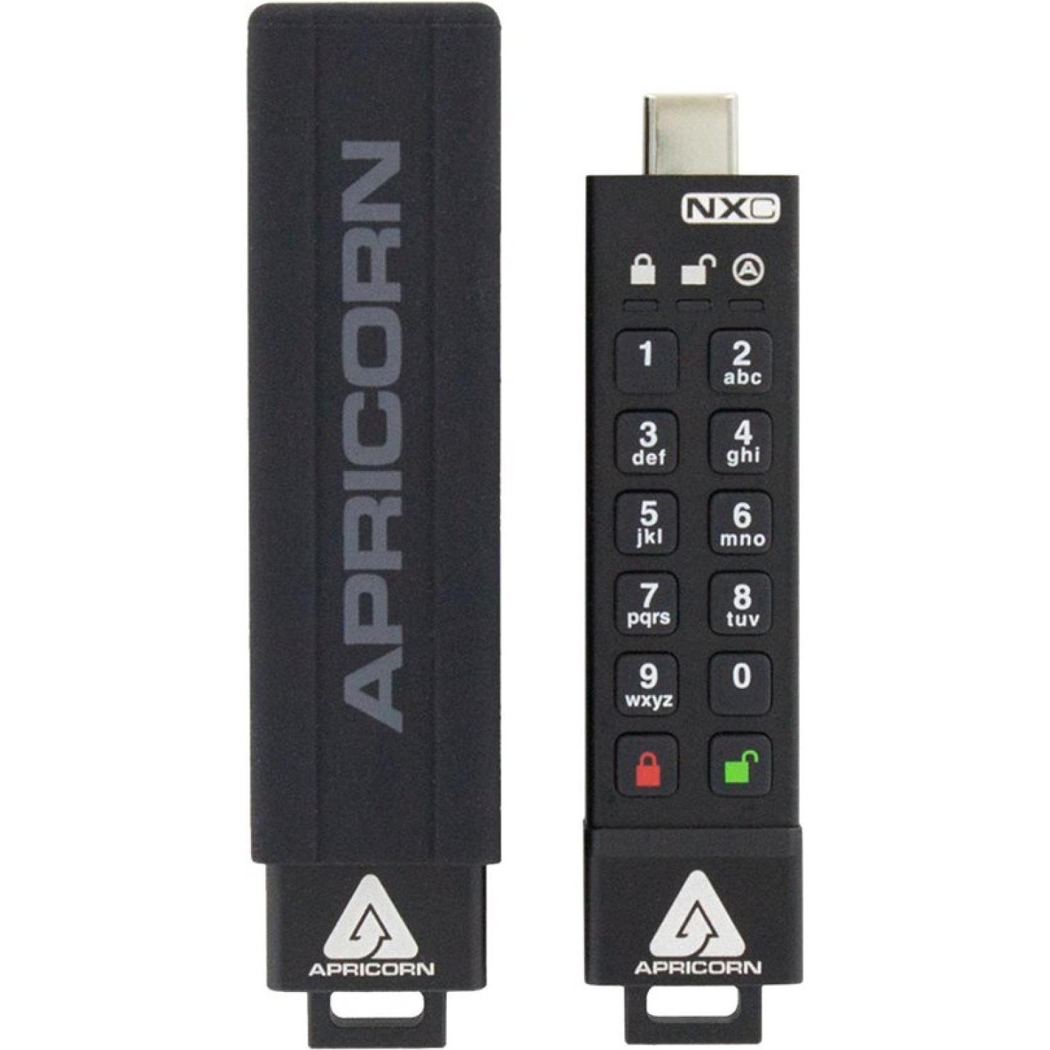 Thumbnail - Apricorn Aegis Secure Key 3NXC (32 GB, USB-C, USB 3.1), USB Stick, Schwarz