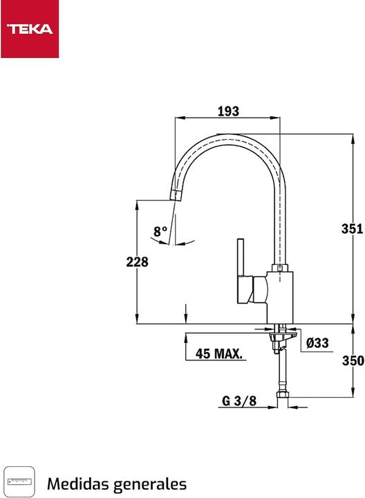 Actual product image Teka Kitchen Faucets 915 ARK Protect