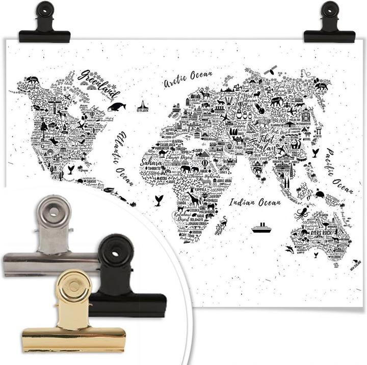Immagine prodotto Trenddeko Mappa del mondo - Intorno al mondo (40 x 30 cm)