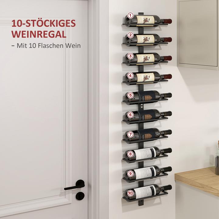 Produktbild Homcom Weinregal Stahl Schwarz (10 Fl.)