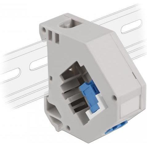 Delock Hutschienenadapter mit Keystone LC Duplex Buchse zu LC Duplex Buchse blau, Elektronikkabel + Stecker, Blau