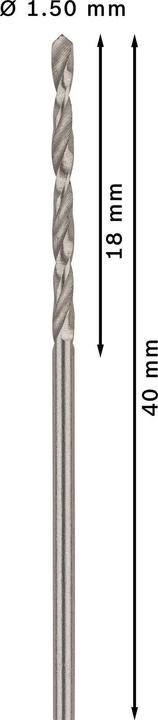 Actual product image Bosch Professional Zubehör PRO Metal HSS-G twist drill, 1.5 x 18 x 40 mm (1.5 mm)