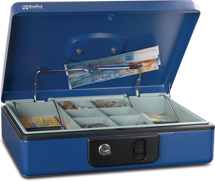 Rieffel Geldkassette mit Federdeckel DELUXE 4 BLAU