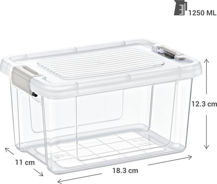 Storage Solutions Scatola di conservazione, 1250ml, trasparente (1.25 l)