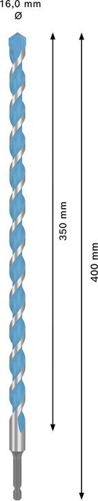 Produktbild Bosch Professional Zubehör Expert HEX-9 Multi Construction Bohrer, 16 x 350 x 400 mm (16 Millimeter)