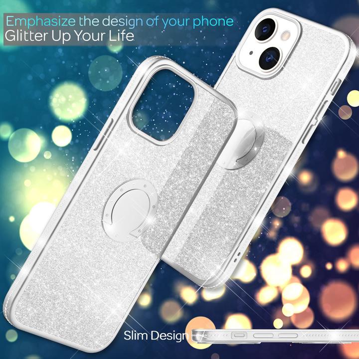Actual product image Nalia Ring glitter silicone sleeve (Apple iPhone 13 mini)