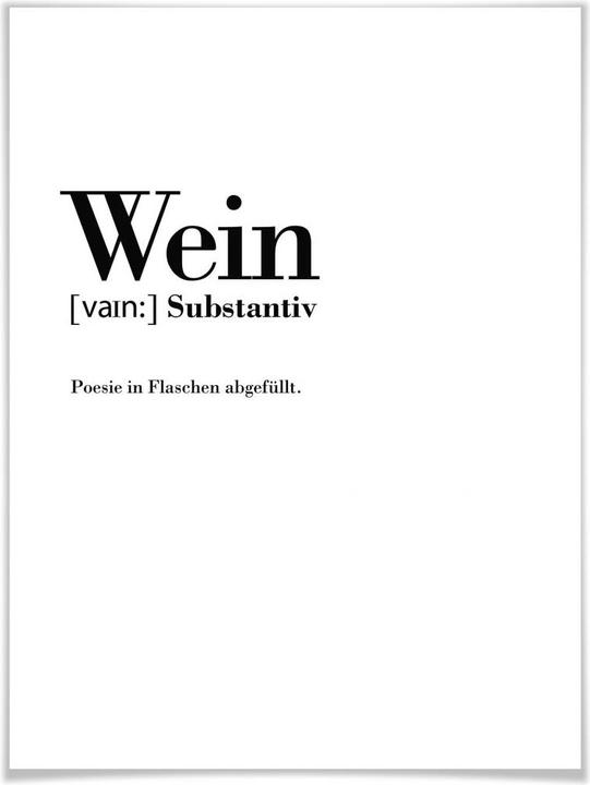 Produktbild Trenddeko Grammatik - Wein (30 x 40 cm)