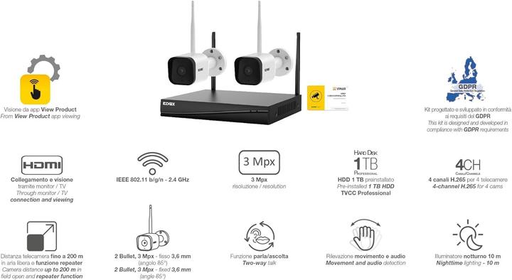 Actual product image Vimar WiFi Surveillance Kit (3840 x 2160 pixels)