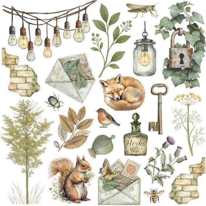 Produktbild Stamperia Rub On Sortiment "Herbarium Silvae" (15.60 x 15.60 cm)