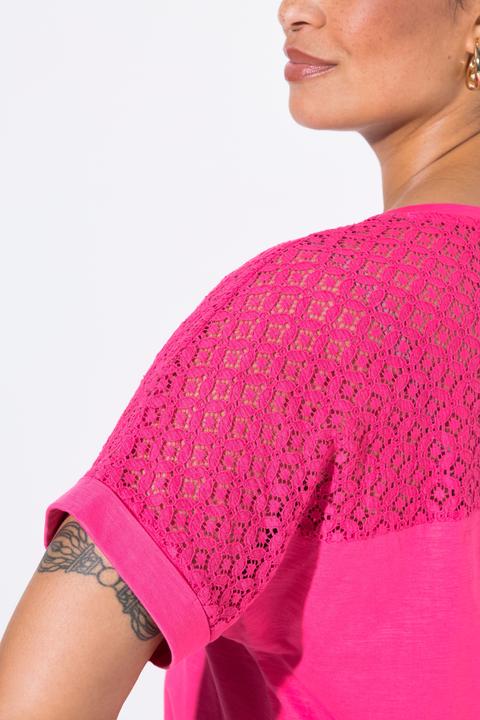 Produktbild Miamoda T-Shirt, A-Linie, Spitzeneinsatz (52)