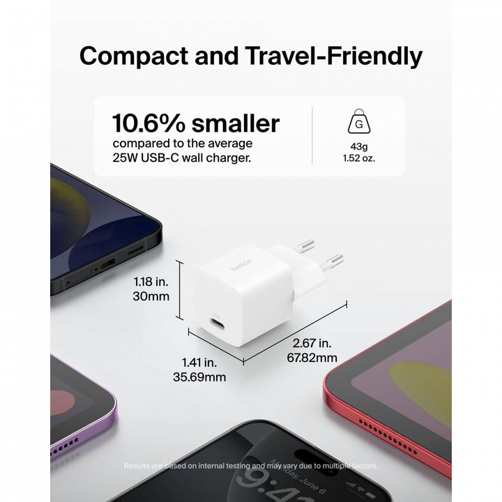 Immagine prodotto Belkin BOOST Charge 25W USB-C ws Lad.PD/PPS 1m K. WCA012kq1MWH-B6 (25 W)