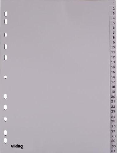 Image du produit Office Depot Intercalaires Numériques 1 à 31 A4 Gris 31 pièces polypropylène