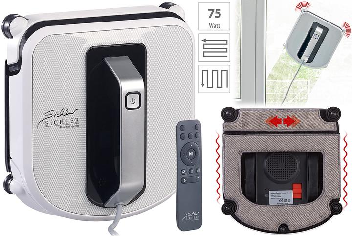 Image du produit Sichler Robot laveur de vitres professionnel avec nettoyage par vibrations et télécommande
