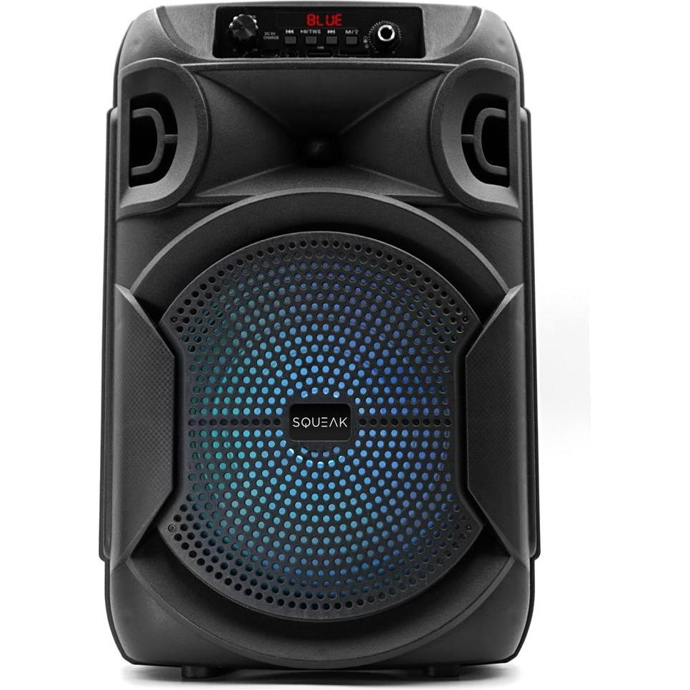 Squeak Głośnik Karaoke Pulsetower Bluetooth 5.3 Radio Fm Microsd Aux USB Sq1006 (7 h, Porta USB, Batteria), Altoparlante Bluetooth, Nero