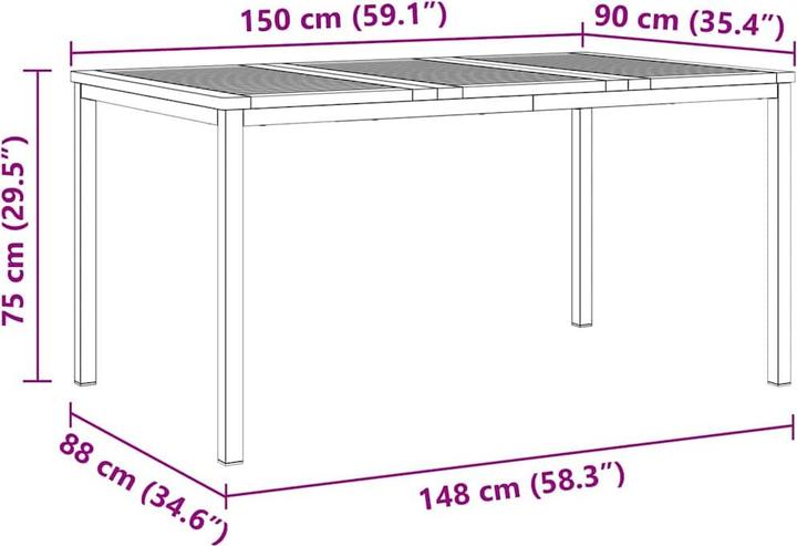 Produktbild vidaXL Outdoortisch-Set (90 x 90 x 75 cm)