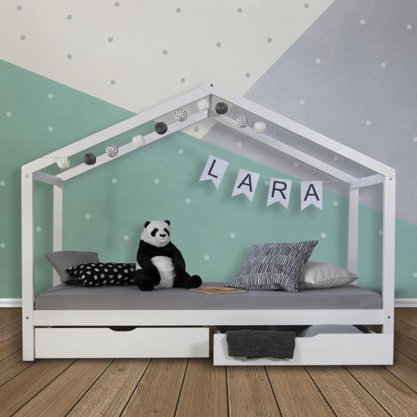 Actual product image Homestyle4u Children's bed House bed with mattress and bed base (90 x 200 cm)