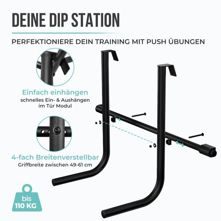 Produktbild Pullup & Dip Tür Klimmzugstange + Dip Stange Bundle
