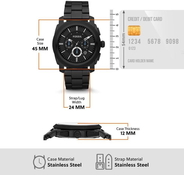 Immagine prodotto Fossil Macchina (Orologio da polso analogico, Cronografo, 45 mm)