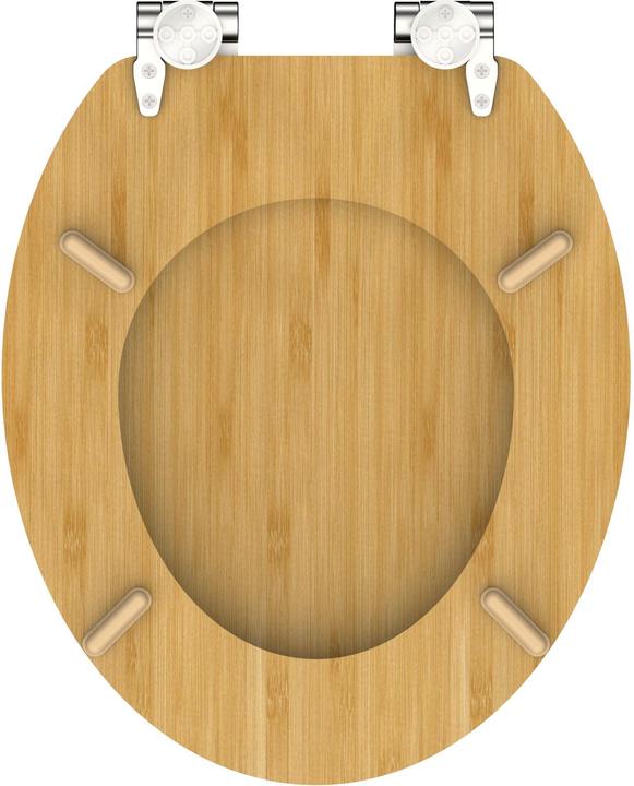 Actual product image Schütte WC seat WC seat NATURAL BAMBOO Bamboo soft-close mechanism 81101-A Brown