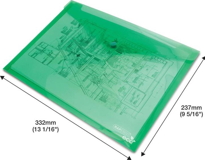 Actual product image Rapesco Eco document folder with push button (A4, 5x)