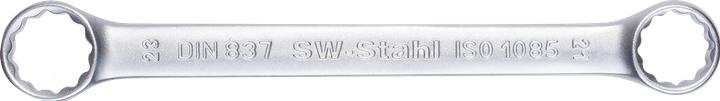 Actual product image SW-Stahl 01312L Double ring spanner 18 x 19 mm flat I straight version I 12-edge I Eyebolt spanner