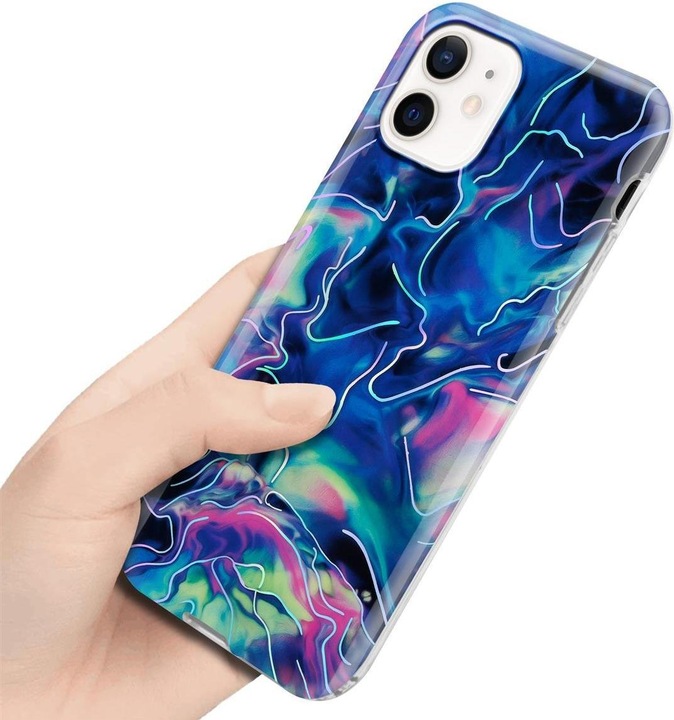 Produktbild Cadorabo IMD TPU Bunter Marmor Cover (Apple iPhone 12, Realme 12 Pro+)