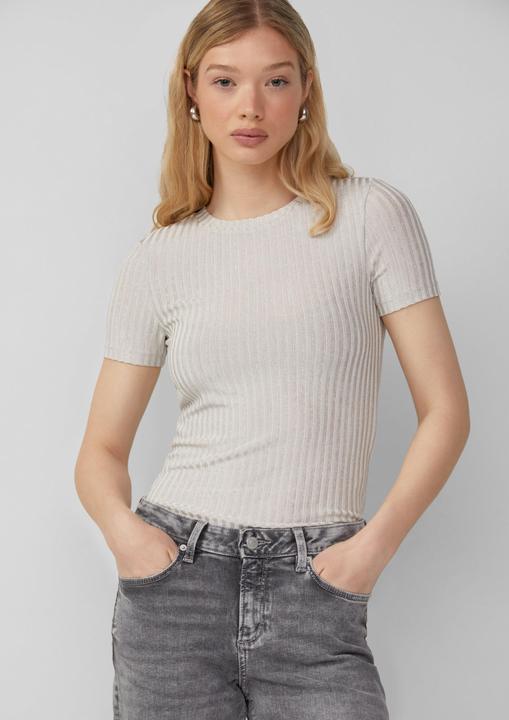 Actual product image S.Oliver T-Shirt Leicht transparentes Rippshirt im Metallic-Look (XL)