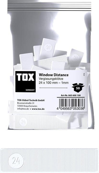 Image du produit Tox Cales pour vitrage 24x100 mm Window Distance 1 mm (50 pcs.) (50 pcs)