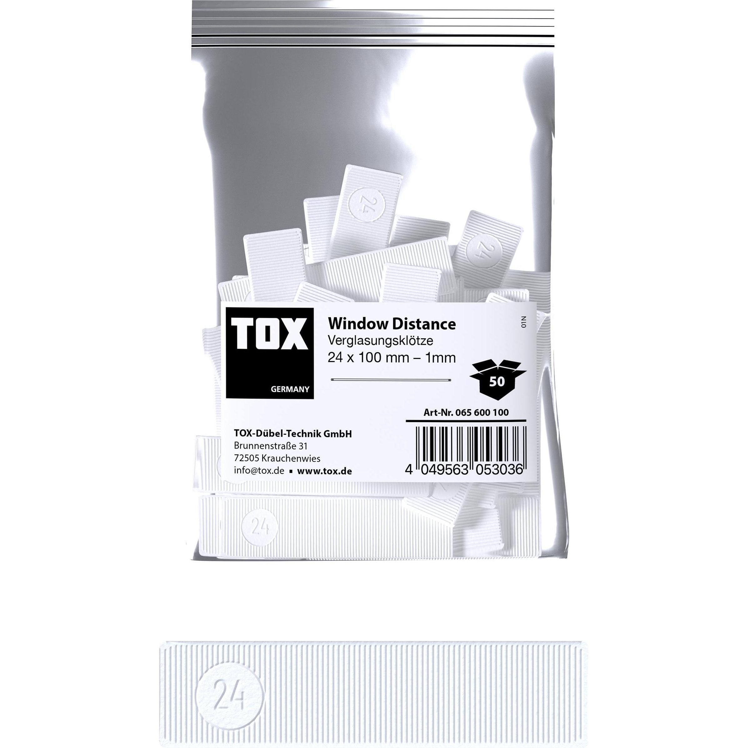 Tox, Dübel, Verglasungsklötze 24x100 mm Window Distance 1 mm (50 Stk.) (50 Stk.)