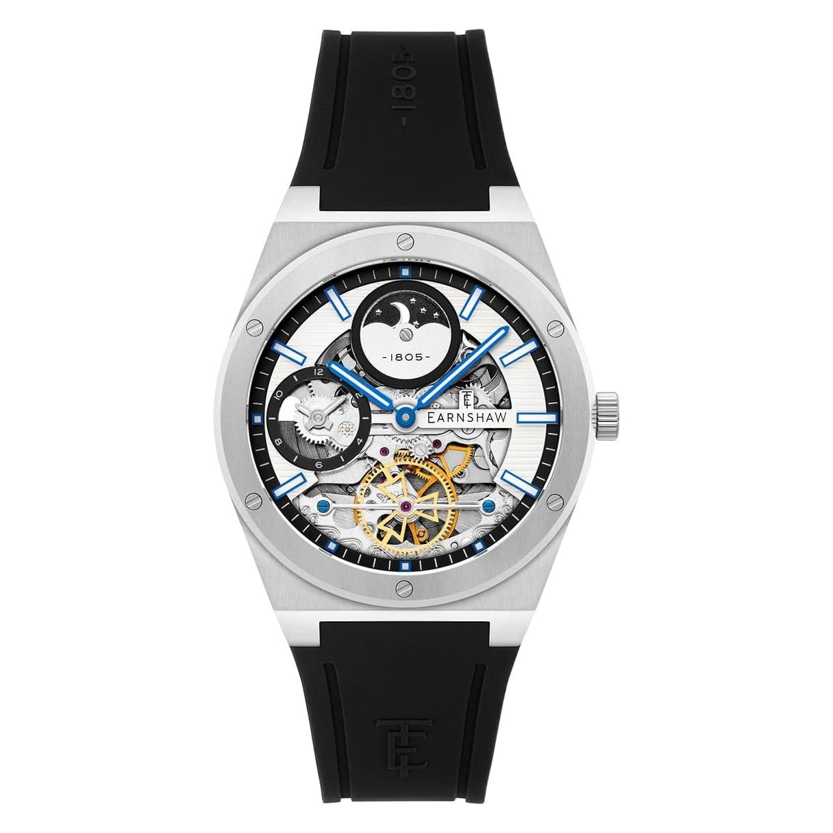 Thomas Earnshaw, Armbanduhr, Es-8291-01, Schwarz, (Skeleton-Uhr)