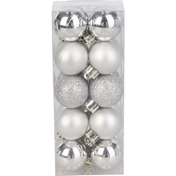 Thumbnail - MICA Living, Christbaumschmuck, Christbaumkugeln - bruchfest - silber - ca. 3 cm - 20 Stück (20 -teilig)