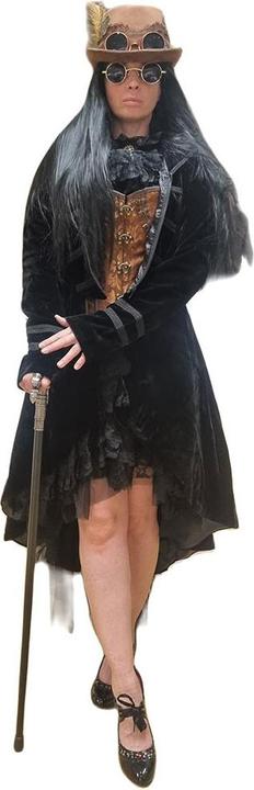 Immagine prodotto Fasnachts-Bazar Cappotto fantasia da donna, velluto con cappuccio (3XL)