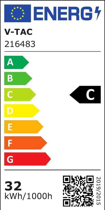 Energie-Label V-TAC VT1532 LED Wasserdichte Armatur XSerie 1500mm 32W 4000K 160lmW (5120 lm)