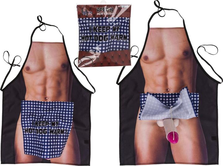 Out of the blue Kitchen apron - Male body with surprise penis (One size)