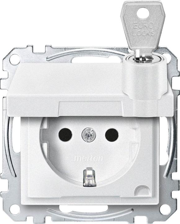 Produktbild Merten SCHUKO-Steckd. m. Klappd., abschl. m. MEG2315-0419