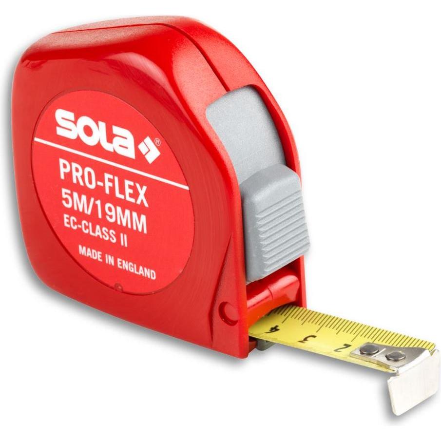 Thumbnail - Sola Messwerkzeuge, Längenmesswerkzeug, Bandmass - PRO-FLEX - 5m / 19mm - Taschenbandmass mit Gürtelclip - Stahlband, ge...