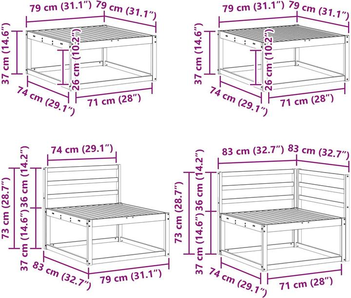 Produktbild vidaXL Outdoor-Sofa