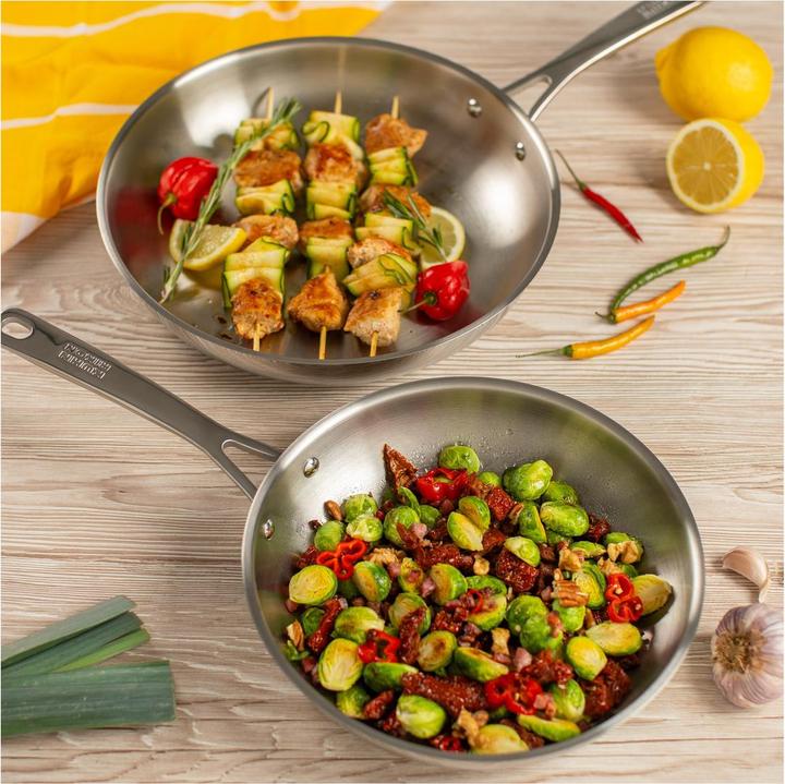 Image du produit Kuhn Rikon ALLROUND Set de poêles à frire sans revêtement Ø 24 + 28 cm (24 cm, Poêle à frire, Acier inoxydable)