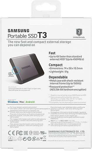 Immagine prodotto Samsung SSD portatile T3 (250 GB)