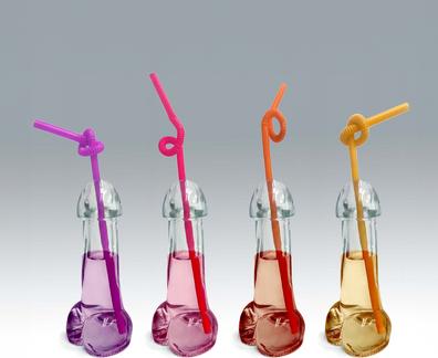 Produktbild Little Genie Productions Glitterati Penis 6Oz Drinking Glass, Pack of 4