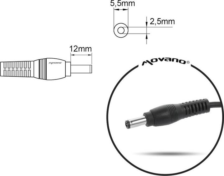 Immagine prodotto Mitsu caricabatterie per notebook 19v 3,95a 5,5x2,5 - toshiba compaq hp asus (75 W)