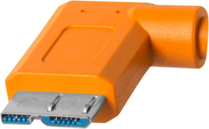 Actual product image Tether Tools USB-C 3.0 Kabel, USB-C / Micro-B, 9.4m gerade zu rechtwinklig, 9.4 m, Orange (9.40 m)