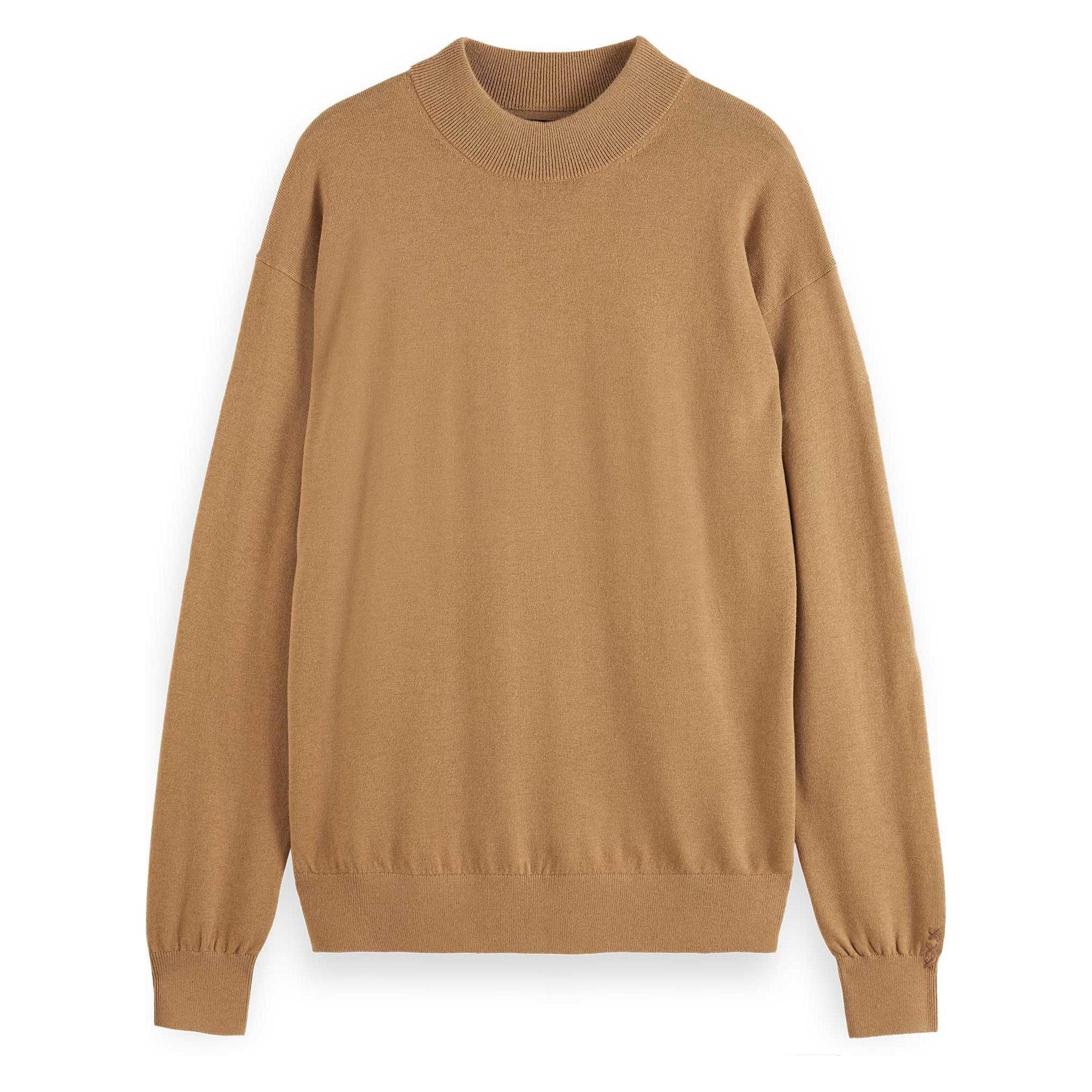 Scotch & Soda, Mannen, Springer, Core - Pullover Met Afgezakte Schouder En Schijnbare Hals, Bruin, (L)