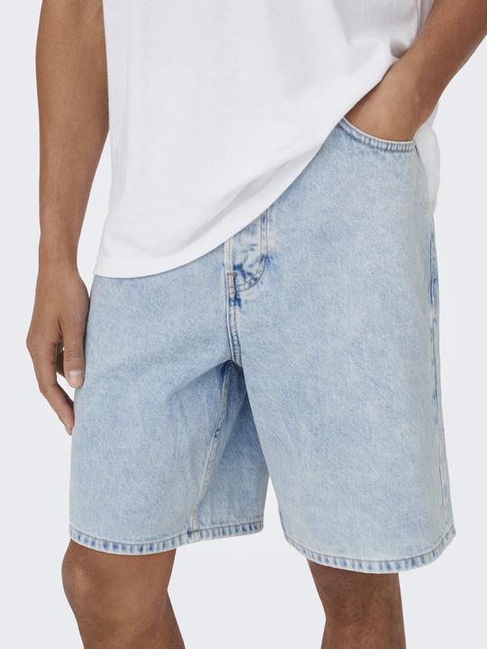 Immagine prodotto Only & Sons ONSFADE Mittlere Taille Locker geschnitten Shorts Jeans-Shorts (L)