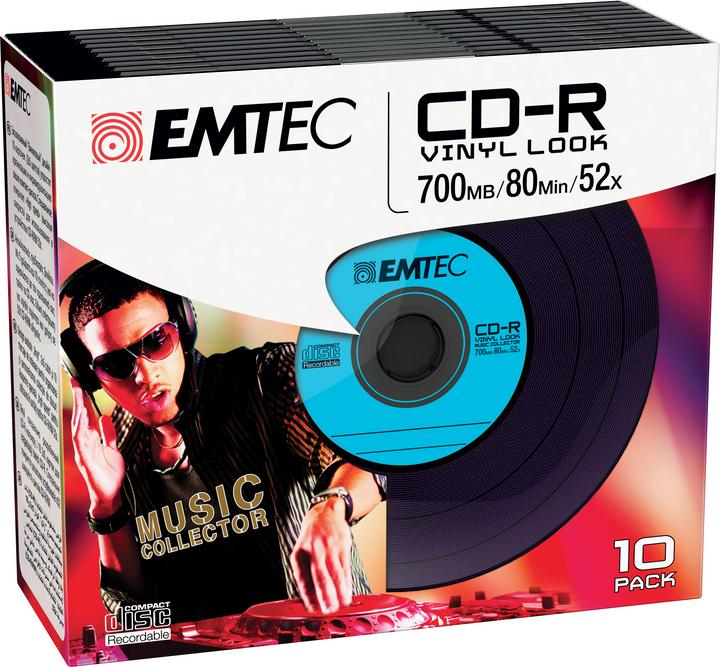 Produktbild Emtec Vinyl Look - 10 x CD-R - 700 MB (80 Min) 52x (10 x)